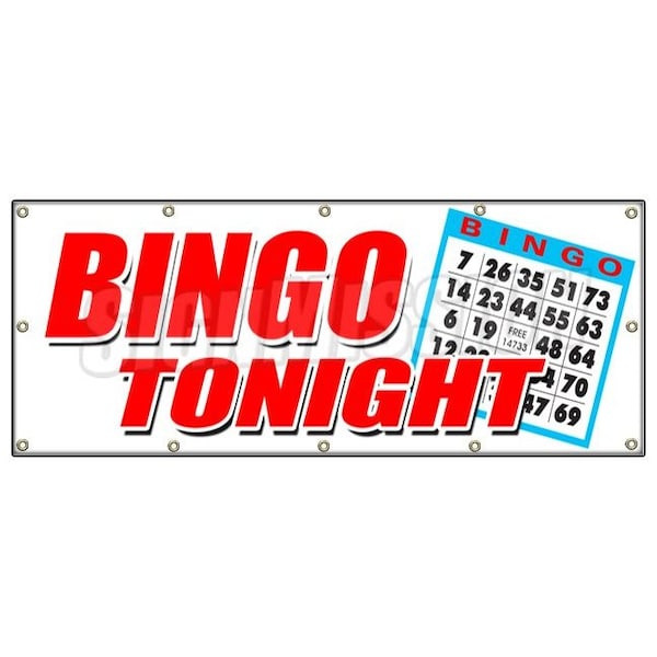 BINGO TONIGHT BANNER SIGN public welcome free cards cash play win